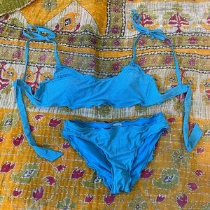 Blue sparkly bathing suit set size M